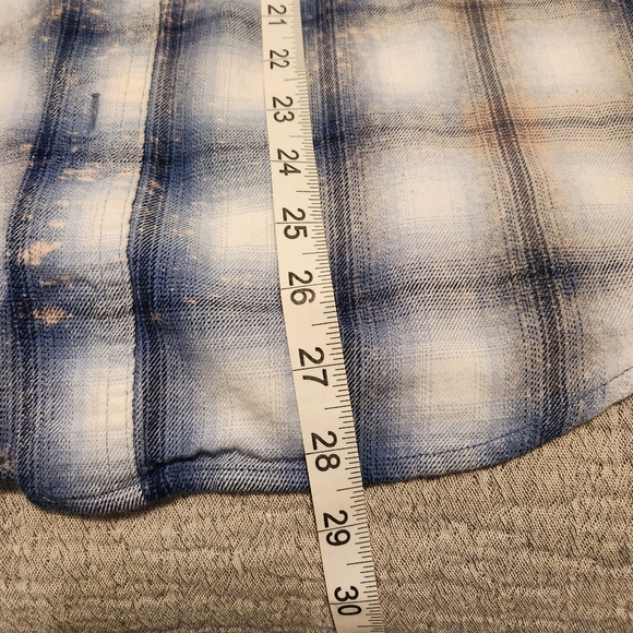 Bleached out graphic print flannel "Hay y'all" moo cow plaid - Picture 5 of 6